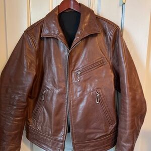 Razzle studio Mulholland style leather jacket in brown